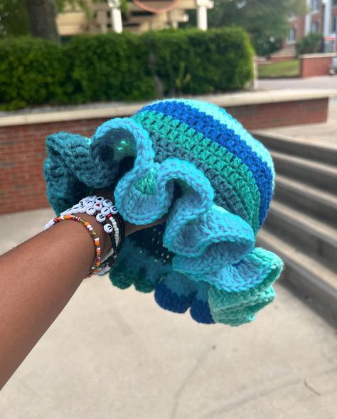 These hats are just too perfect! 😍 Come out to FAMU’s Set Friday to get yourself a Kendall Tai Design, just in time for the warm weather ☀️ It’s my last one of the semester! Can’t make it? Message me to place an order! 😊 Bucket hats are $35, ruffle hats are $45, and hats in the bin start at $15. Follow @kendalltaidesign for more. #crochet #crochetersofinstagram #crochetbuckethat #crochetrufflehat #crochetbeanie #crochetmarket #setfriday #famu #tallahassee Crochet Green Bucket Hat, Crochet Hat For Summer, Crochet Hat Design, Crochet Hat With Ruffles, How To Crochet Bucket Hat, Ruffled Bucket Hat Crochet, Crochet Ideas Hat, Crotchet Ideas Projects Crafts, Crotched Hat