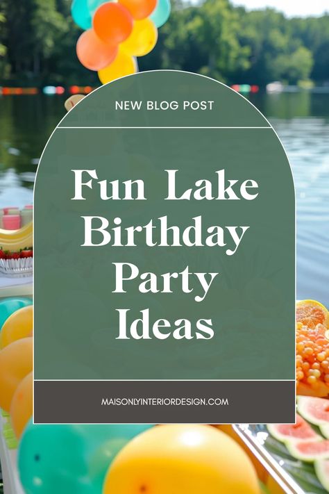 Gather your friends for a birthday bash by the water with these fun lake birthday party ideas! Create unforgettable memories with exciting games and unique themes. From boat parties to relaxing beach picnics, there's something for everyone. Get inspired with food ideas, decoration tips, and activities that will bring your celebration to life. Whether you're grilling on the shore or floating with friends, your lakeside party will be the talk of the summer. Let's make your birthday one to remember among the waves! Lake House Party Ideas, Beach Party Birthday Ideas, Lake Birthday Party Kids, Boat Birthday Party Ideas, Lake Party Ideas For Adults, Boat Birthday Party Ideas Decoration, Lake Birthday Party Ideas, Lake Theme Party, Lake Party Ideas