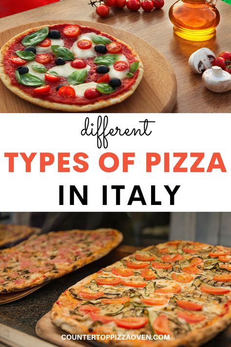 Simple Pizza Toppings, Italian Pizza Toppings, Different Types Of Pizza, Outdoor Pizza Oven Recipes, Pizza And Coffee, Roman Pizza, Traditional Italian Pizza, Italian Names, Pizza In Italy