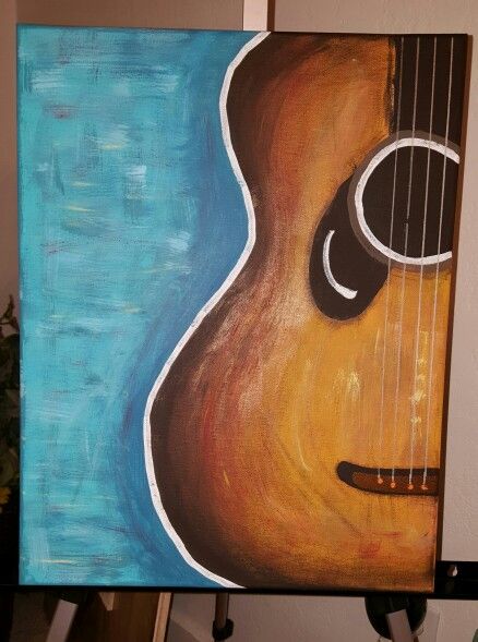 Music Painting Canvas, Guitar Art Painting, Halloween Creatures, Painting Music, Music Canvas, Christmas Paintings On Canvas, Fall Canvas, Guitar Painting, Painting Canvases