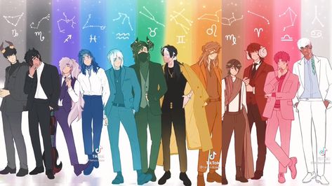 Zodiac Characters, Anime Zodiac, Cute Friendship Bracelets, Zodiac Funny, Planets Art, Zodiac Society, Cute Emoji Wallpaper, Demon Art, Zodiac Signs Funny