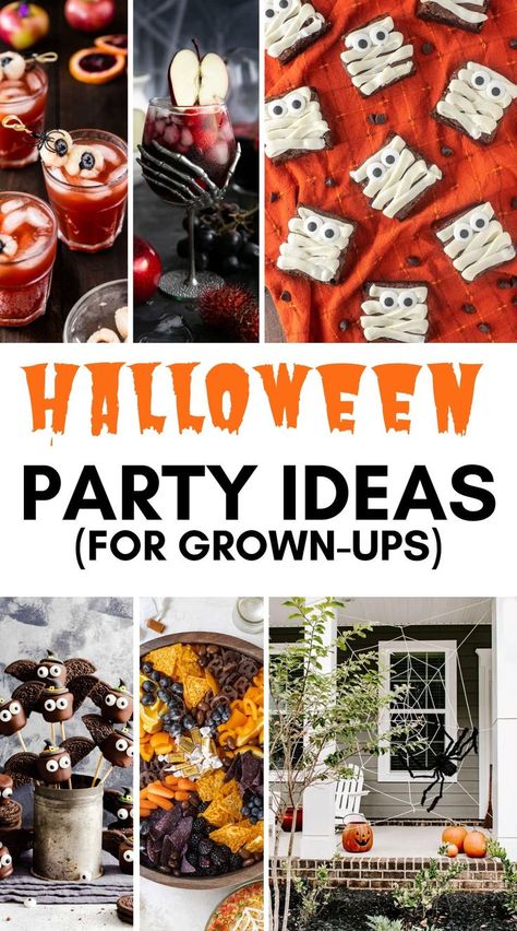 Find inspiration and discover some awesome outdoor Halloween party ideas for adults: party themes, games, activities, decorations, food... everythin you need to throw the spookiest Halloween party ever! Adults Party Themes, Adult Halloween Party Activities, Outdoor Halloween Party Ideas, Halloween Party Ideas For Adults, Adult Halloween Party Food, Adult Halloween Party Games, Outdoor Halloween Party, Adult Halloween Party Decorations, Halloween Party Events