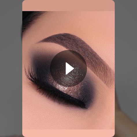 Glitter Smokey Eyes Tutorial - An Knook | Snapchat An Knook Makeup, Black Smokey Eye With Glitter, Glitter Eyeliner Tutorial, Glittery Eye Makeup Tutorial, Black Glittery Smokey Eye, Smoky Brown Glitter Eye Makeup, Smokey Eye With Glitter, Brown Shimmer Smokey Eye, Purple Smokey Eye Tutorial