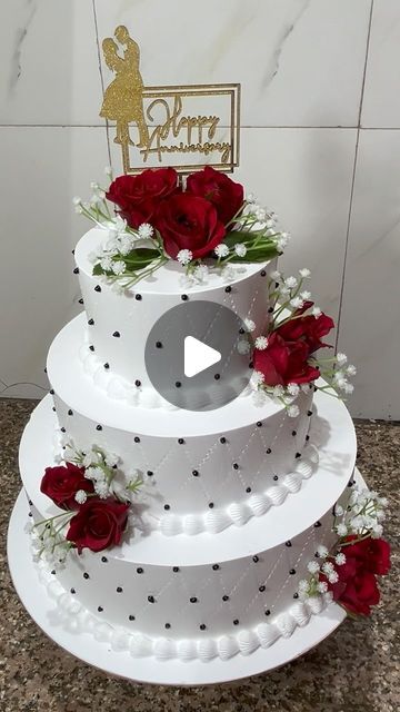 Sandeep Gaur on Instagram: "3 Step Anniversary Cake Design #cake #anniversarycake #cakedesign #cakedecorating #cakeart" 3 Step Cake Design, Step Cakes For Birthday, Two Step Cake Design, Step Cake Designs, Wedding Anniversary Cake Design, Falak Tak, Anniversary Cake Designs, Wedding Anniversary Cake, Design Cake