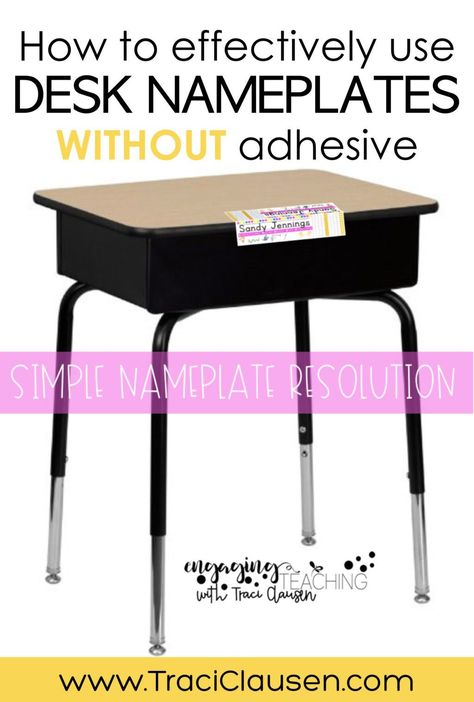 Auto-fill, simple to use, AMAZING NO ADHESIVE solution to the desk nameplate issues! LOVE THIS! #backtoschool #studentdesks Name Tags On Tables Classroom, Names On Desks Classroom, Desk Name Tag Ideas, Desk Name Tags Classroom, Diy Teacher Desk, Student Name Plates, Teacher Diy, Desk Name Tags, Classroom Desk