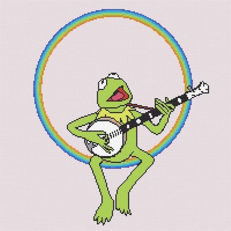 🍒pop🍒 (@shopcherryPOP) on X Muppet Cross Stitch, Diy Muppet, Muppets Most Wanted, Unique Cross Stitch, Rainbow Connection, Stitch Gift, Kermit The Frog, Needle Point, Birthday Decor