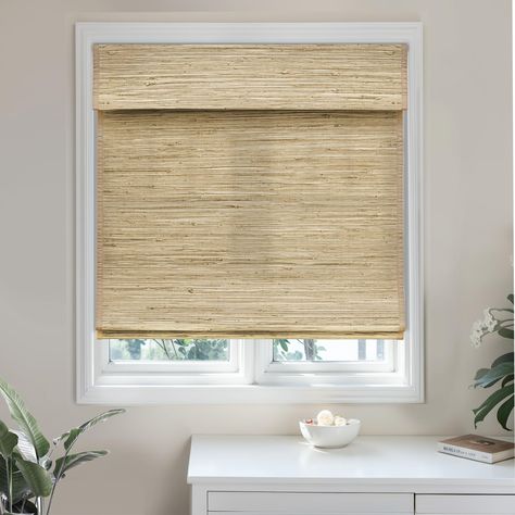 PRICES MAY VARY. Natural Ramie Woven Blinds: Our cordless roman shades is made from natural fibers extracted from the ramie plant, carefully selected and processed with exquisite craftsmanship to ensure a soft and durable texture, bringing the natural charm into your home. Humanized Design: Our natural roman blinds allows you to stop the shade at any desired height with ease. Equipped with ergonomic handles, they offer smooth, effortless control for both lowering and retracting. This design ensu Boho Roman Shades, Bamboo Shades Bedroom, Natural Roman Blinds, Room Darkening Blinds, Woven Blinds, Bedroom Linen, Cordless Roman Shades, Bamboo Shades, Laundry Closet