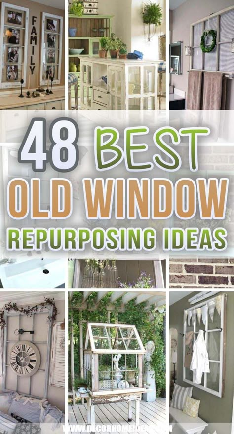 Diy Old Windows Ideas, Antique Windows Repurposed, Diy Old Windows, Old Windows Ideas, Old Window Art, Old Wood Windows, Old Window Crafts, Windows Repurposed, Old Window Panes