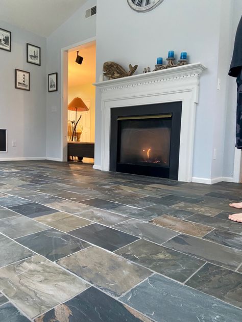 Ceramic Tile Ideas, Slate Tile Floors, Slate Floor, Slate Tile Floor, Four Seasons Room, Sunroom Decorating, Stone Floor, Slate Flooring, Slate Stone