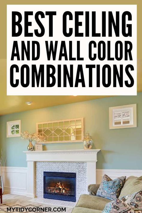 best wall and ceiling color combinations Rooms With Colored Ceiling, Ceiling Color Ideas Living Room, Ceiling Colors Ideas, Painting The Ceiling Same Color As Walls, Ceiling And Wall Color Combination, Bedroom Ceiling Color Ideas, Painting Ceilings And Walls Same Color, What Color To Paint Ceiling, Painted Ceiling Ideas Living Room