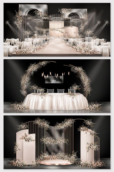 Weddings Decorations Elegant Romantic, Minimalist Wedding Reception, Champagne Wedding Colors, Outdoor Tent Wedding, Wedding Sign Decor, Black And White Wedding Theme, Wedding Background Decoration, Minimalist Wedding Decor, Wedding Reception Backdrop