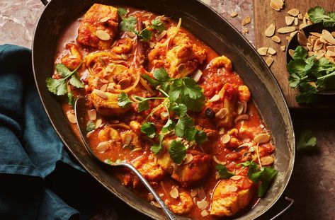 Fish Tagine With Saffron, Honey & Preserved Lemons Recipe | Waitrose & Partners Ayam Mentega, Dinners Healthy, Peanut Butter Chicken, Kari Ayam, Menu Sarapan Sehat, Chicken Recipes Video, Chicken Health, Butter Chicken Recipe, Ingredient Labels