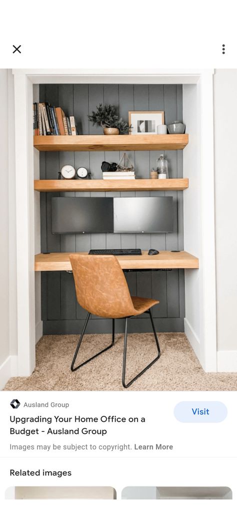 Tiny Office Space Ideas, Tiny Office, Closet Office, Children Room, Office Inspiration, Closet Organization, Corner Bookcase, Office Space, Corner Desk