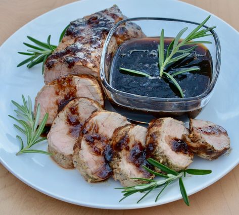 Fig Reduction Sauce, Fig Balsamic Glaze, Fig Balsamic Vinegar Recipes, Fig Glaze, Air Fryer Pork Tenderloin, Fig Sauce, Balsamic Sauce, Pork Tenderloins, Pork Entrees