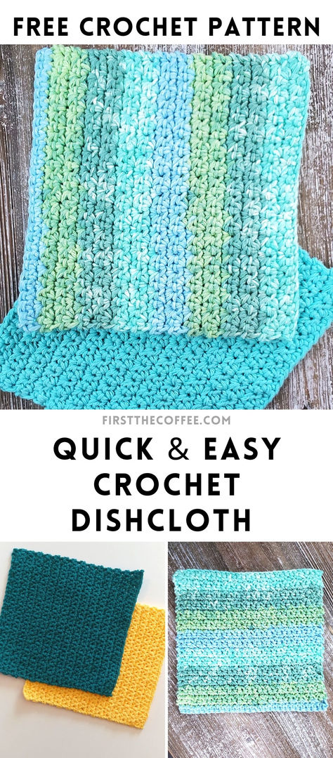 Crochet Dish Cloth: Free Pattern Easy Crochet Dishcloth Pattern, Easy Crochet Dishcloth, Free Crochet Dishcloth, Crochet Baby Boy Blanket, Beginner Blanket, Crochet Washcloth Free Pattern, Crochet Dishcloth Pattern, Crochet Washcloth Free, Crochet Dish Cloth Free Pattern