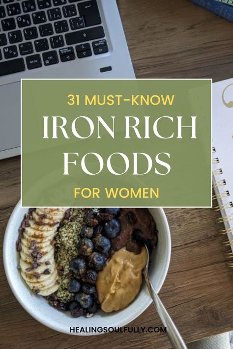 foods highest in iron Food That Has Iron, Iron Rich Meals For Women, Best Iron Rich Foods, Healthy Iron Rich Meals, Iron Deficiency Recipes, Food With Iron In It, Foods With Iron In Them, Iron Rich Foods Recipes, Foods High In Iron For Women