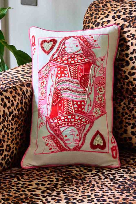 Statement Cushions | Rockett St George Pink Queen Of Hearts, Quirky Bathroom, Heart Cushion, Uni Room, Rockett St George, Unique Home Accessories, St George, Dream House Decor, Queen Of Hearts