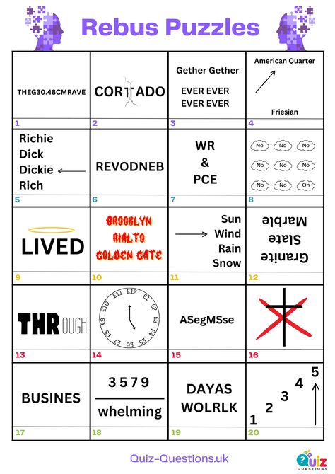 Rebus Puzzles with Answers [currentyear] Rebus Puzzles With Answers Free Printable, Rebus Puzzles With Answers, Word Brain Teasers, Work Wellness, Puzzles With Answers, Free Quizzes, Brain Teasers With Answers, Rebus Puzzles, Quiz Questions And Answers