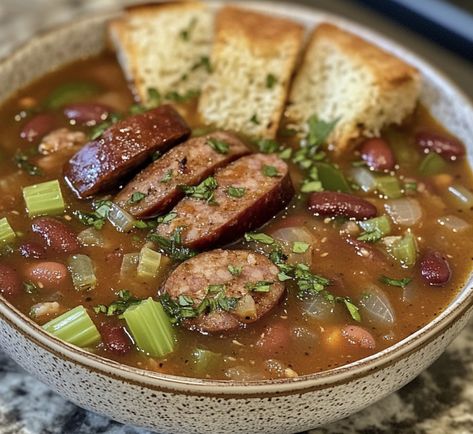 Cajun Red Bean Soup Sausage – Easy Cooking Ideas Bean Soup With Sausage, White Lasagna Recipe, Soup Sausage, Easy Cooking Ideas, Soup With Sausage, Red Bean Soup, Sausage Soup Recipes, Cheeseburger Casserole, Seafood Soup