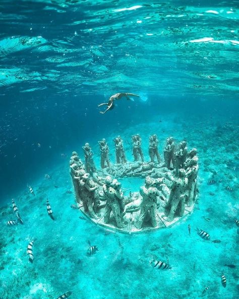 Travel Pictures & Videos on Instagram: “Amazingly beautiful underwater sculptures in Gili Meno, Indonesia! 😍 These sculptures symbolize life and continuity. There are 48 life-like…” Gili Meno, Underwater Sculpture, Get Paid To Travel, Paid To Travel, Photographer Inspiration, Usa Art, Canadian Art, Travel Pins, Amazing Travel