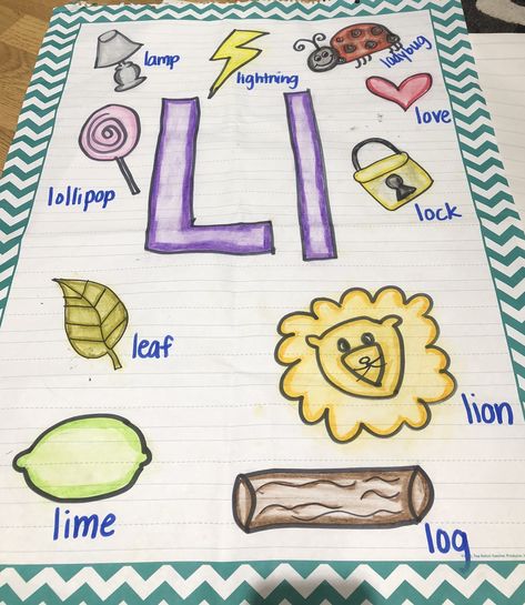 Letter Anchor Chart Preschool, Letter Anchor Chart Kindergarten, Preschool Anchor Charts Ideas, Letter A Anchor Chart, Anchor Charts Preschool, Letter L Preschool Activities, Prek Letter L Activities, Letter L Worksheets For Kindergarten, Letter Anchor Chart