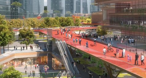 Sky Walk, Pedestrian Bridge, Parking Design, Future City, Business District, Urban Planning, Green Building, Daegu, Green Design