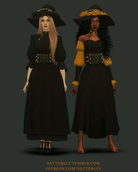 Set - The Witching Hour (part 2) Sims 4 Witch Outfit, Sims 4 Witch Cc, Sims Outfits, Ts4 Clothes, Magic Clothes, Sims Inspiration, Cc Folder, The Witching Hour, Cc Mods