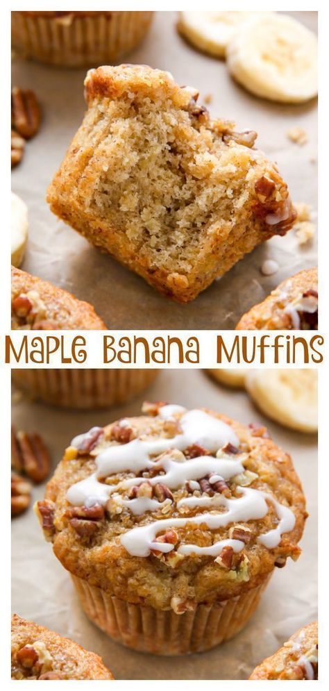 Maple Pecan Muffins, Banana Muffins Vegan, Banana Pecan Muffins, Nature Recipes, Vegan Banana Muffins, Biscuits Recipes, Banana Muffins Easy, Pecan Muffins, Muffins Easy