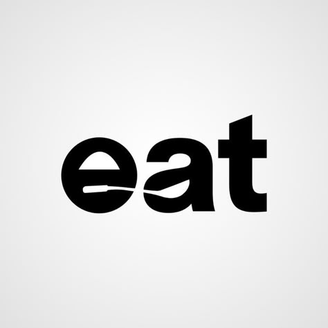 Eat Logo Design Ideas, Unique Typography Logo, Minimalist Logo Design Food, Food Logo Design Inspiration Creative, Food Logo Design Ideas Creative, Food Logo Ideas Creative, Logo Kuliner, Logo Intelligent, Food Logo Inspiration