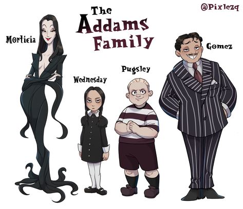 The Skellingtons — qtarts: Some Addams Family designs! I wanted to... Addams Family Cartoon, Addams Family Characters, Morticia And Gomez Addams, Addams Familie, Charles Addams, Gomez And Morticia, Gomez Addams, Addams Family Wednesday, Morticia Addams