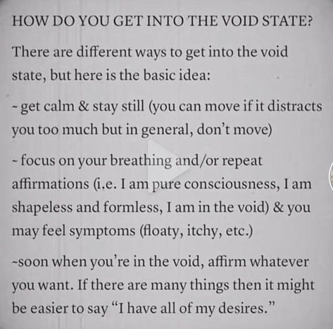 Void Method Shifting, Void State Method, The Void State, Manifestation Hacks, Void State, Manifestation Universe, Shifting Methods, Manifest Journal, Manifesting Tips