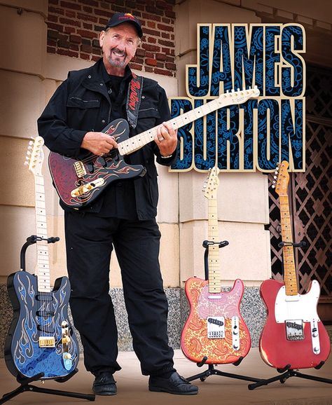 James Burton with a few Fender James Burton Signature Telecasters James Burton, Rick Nelson, Enjoy Your Special Day, Marie Presley, Guitar Pins, Telecaster Guitar, Celebrate Diversity, Guitar Players, Lisa Marie Presley