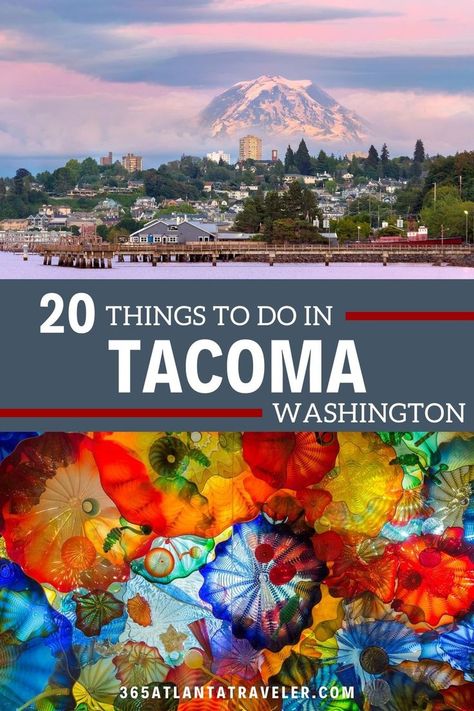 Tacoma, Washington is filled with museums, restaurants, world-renowned glass art, wildlife, parks, and lots of outdoor activities -- both on land and the water. There is no shortage of things to do, both indoors and outdoors, no matter the season. Here are 20 of our favorite things to do in Tacoma that we know you'll love. Washington Things To Do, Washington Vacation, Washington Travel, Tacoma Washington, San Juan Islands, Travel Outdoors, Family Road Trips, Tacoma Wa, Road Trip Usa