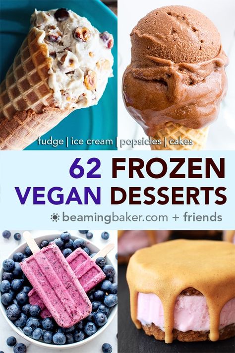 62 Unbelievably Good Vegan Frozen Desserts - Beaming Baker Frozen Vegan Desserts, Waldorf Holidays, Meal Shakes, Vegan Frozen Dessert, Healthy Desserts For Kids, Fudge Pops, Desserts Summer, Plant Based Desserts, Frozen Dessert Recipe