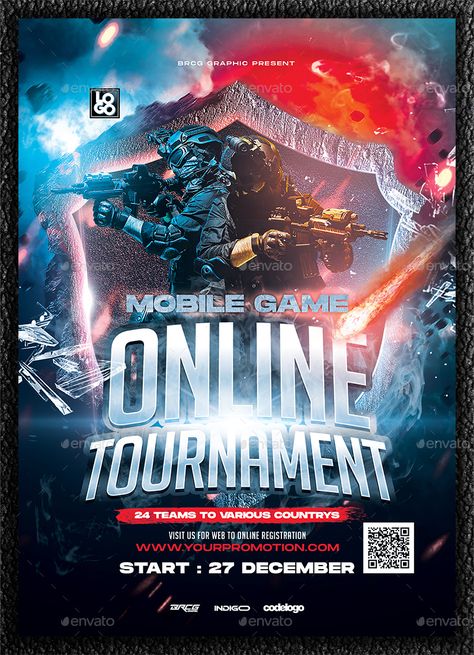 Mobile Game Tournament Flyer Preview - GraphicRiver Gaming Tournament Poster, Esports Tournament Poster, Game Poster Design Graphics, Mobile Legend Tournament Poster, Game Flyer Design, Tournament Flyer Design, Tournament Poster Design, Game Poster Design, Class Poster Design