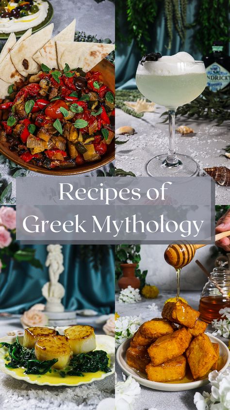 Decadent Healthy Meals, Feast Of Dionysus, Book Inspired Food Recipes, Faerie Food Recipes, Fantasy Inspired Food, Celtic Folklore Cooking, Ancient Greek Food Recipes, Greek Mythology Party Food, Greek Mythology Food Ideas