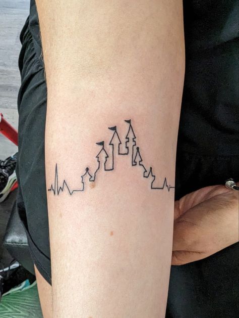 Disney castle tattoo in a heartbeat form to show that you have “Disney in your veins” Disney Heartbeat Tattoo, Veins Tattoo, Disney Castle Tattoo, Castle Tattoo, Heartbeat Tattoo, Disney Tattoo, Disney Castle, Disney Tattoos, In A Heartbeat