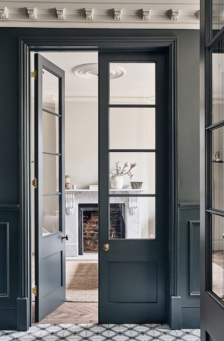 Crittal Doors, Internal Double Doors, Hallway Door, Internal French Doors, Double Doors Interior, Double French Doors, Glass Doors Interior, Black Door, French Doors Interior