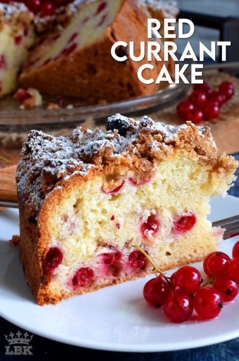 Currant Cake Recipe, Red Currant Cake, Red Currant Recipe, Currant Cake, Currant Recipes, Summer Side Dishes Recipes, Lime Lemonade, Red Currants, Strawberry Lime