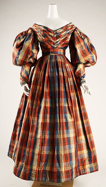 Dress Date: ca. 1830 Culture: British Medium: silk Accession Number: 1971.47.1a, b 1830 Dress, 1830s Dress, 1830s Fashion, 19th Century Clothing, Tea Shops, Romantic Period, 1800s Fashion, Romantic Era, Fashion Through The Ages