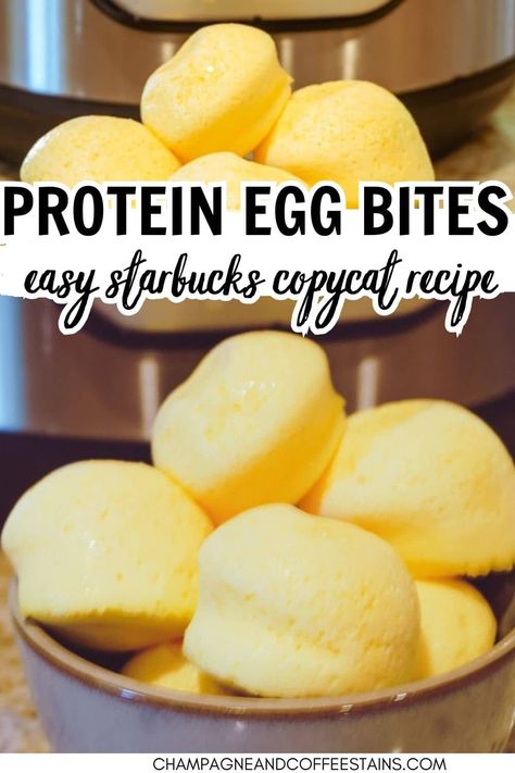 Cheesy sous vide egg bites are so easy to make and taste just like the ones at Starbucks! They'll be your new favorite low point breakfast Egg Bites Instant Pot Cottage Cheese, Cottage Cheese Egg Bites Instant Pot, Bariatric Egg Bites, Instant Pot Bites Recipes, Instant Pot Egg Bites Silicone Recipes, Egg Bites Instant Pot, Egg Bites Starbucks, Cottage Cheese Egg Bites, Easy Egg Bites