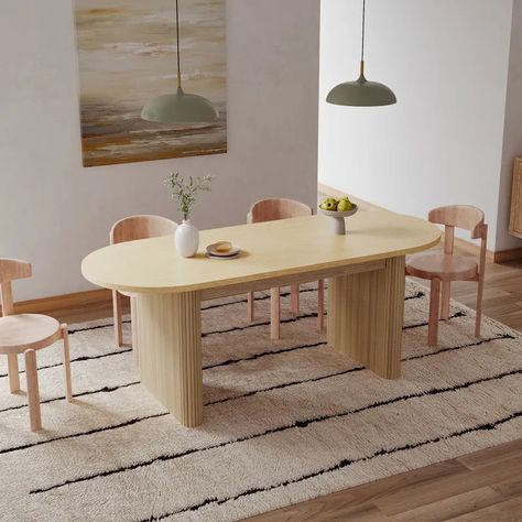 Dining Tables | Elegant & Functional for Meals and Hosting - Hernest Oval Extendable Dining Table, Natural Wood Dining Table, Seating In Kitchen, Natural Wood Kitchen, Parsons Table, Expandable Table, Pine Dining Table, Kitchen Table Wood, Extendable Table