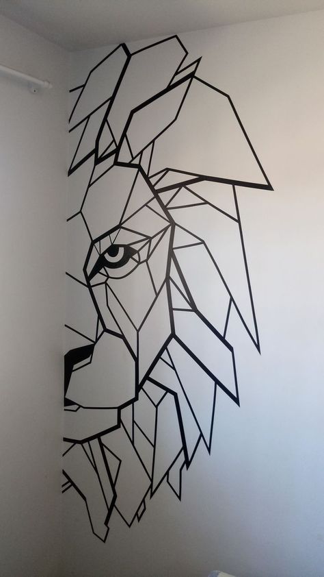 Diy Wall Painting, Room Wall Painting, Bedroom Wall Designs, Wall Painting Decor, Bedroom Wall Paint, Tape Art, Wall Drawing, Wall Paint Designs, Canvas Painting Diy