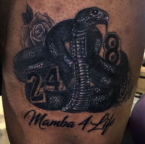 Lebron James' tattoo to honor Kobe Bryant 8 & 24 Black Mamba