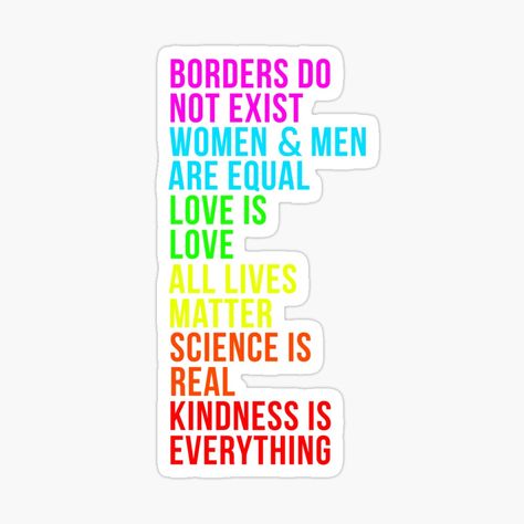 v No Human Is Illegal, Gay Gifts, Lesbian Gifts, Science Stickers, Matter Science, We Are All Human, Pride Stickers, Love Is Love, Love Stickers