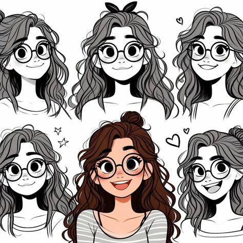 Doodle Portrait Faces, Cartoon People Sketches, Character Art Simple, How To Draw A Cartoon Person, Gossip Illustration, Cartoon People Drawings, 2d Animation Character Design, Character Design Cartoon, Drawing People Faces