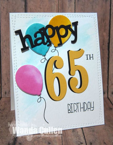 65th Birthday Cards, Birthday Tomorrow, Happy Birthday Wishes Photos, Snowflake Cards, June Birthday, 65th Birthday, Sketch Challenge, Milestone Cards, It's Your Birthday