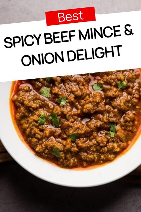 Spicy beef mince and onions in a rich sauce garnished with herbs. Spicy Minced Beef Recipes, Minced Beef Recipes, Minced Meat Recipe, Beef Sauce, Minced Beef, Ground Meat Recipes, Mince Recipes, Spicy Beef, Curry Dishes