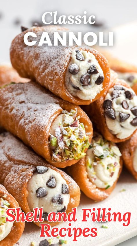 The perfect classic homemade cannoli recipe, with fried pastry shells and a simple ricotta cheese filling. Make them with chocolate chips, pistachios, or both!