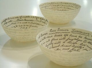 Text On Ceramics, Recipe Bowls, Sculptures Céramiques, Personal Narrative, Ceramic Artwork, Paper Bowls, Clay Bowl, Contemporary Crafts, Ceramic Tableware